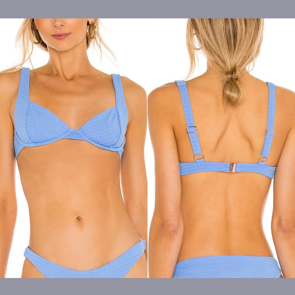 NEW BOND-EYE [ Small ] Andress Underwire Swim‎ Top In Cornflower Cloud